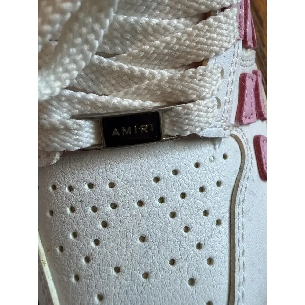 AMIRI Skel Low Top Womens Leather Sneakers white/pink sz 6
